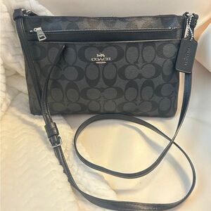 Coach black gray crossbody purse